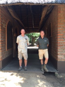 Jamie and Ade meting morning game drives back into camp